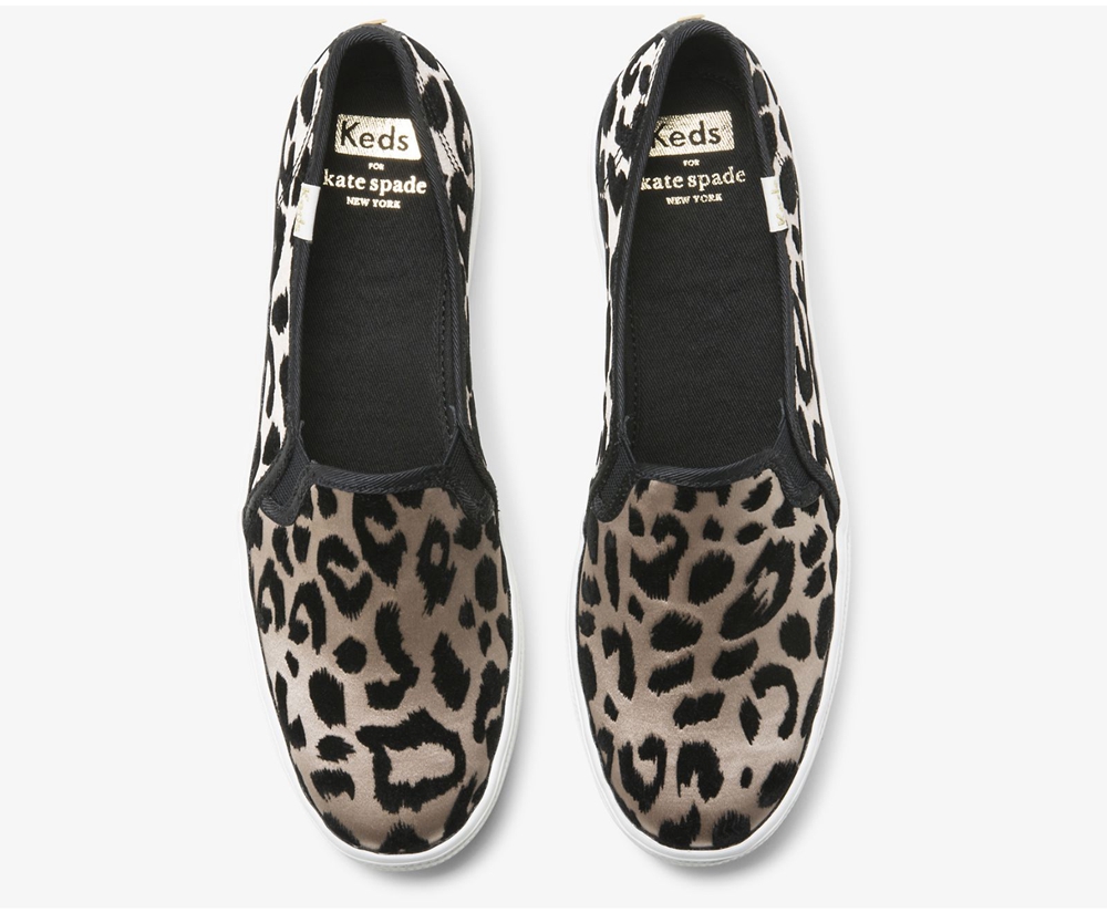 Slip On Γυναικεια - Keds Kate Spade New York Triple Decker Flocked Leopard - Λεοπαρ - RBIUF4651